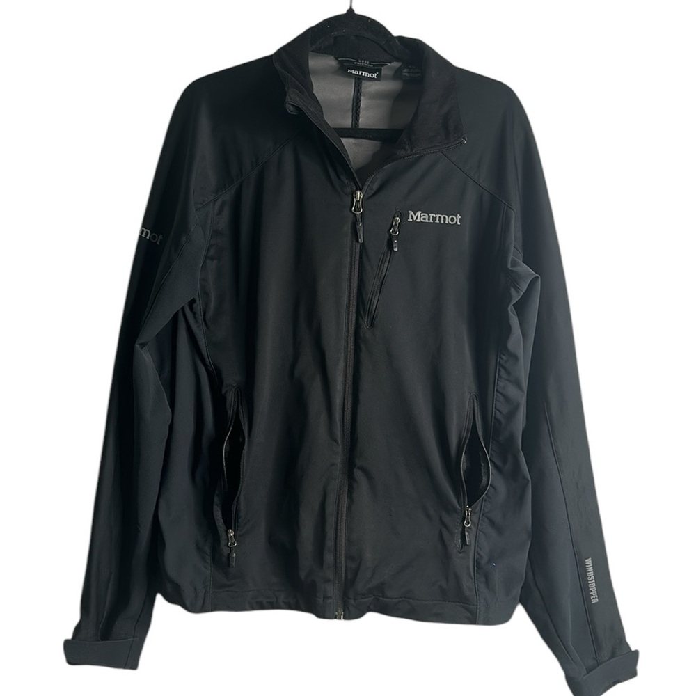 Marmot wind topper black zip up jacket size medium